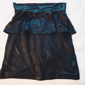 Black leather skirt